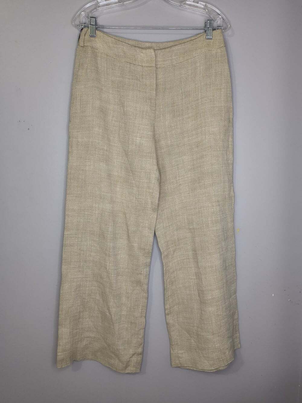 Principles Collection Beige Wide Leg Trousers Women's Size 12 Linen Blend